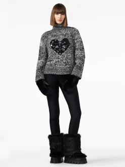 Goldbergh AIMEE Long Sleeve Knit Sweater black/cream Fashion