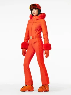 Goldbergh ANGELE FAUX BORDER Ski Suit Orange Clearance