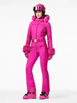 Goldbergh ANGELE FAUX BORDER Ski Suit passion pink New