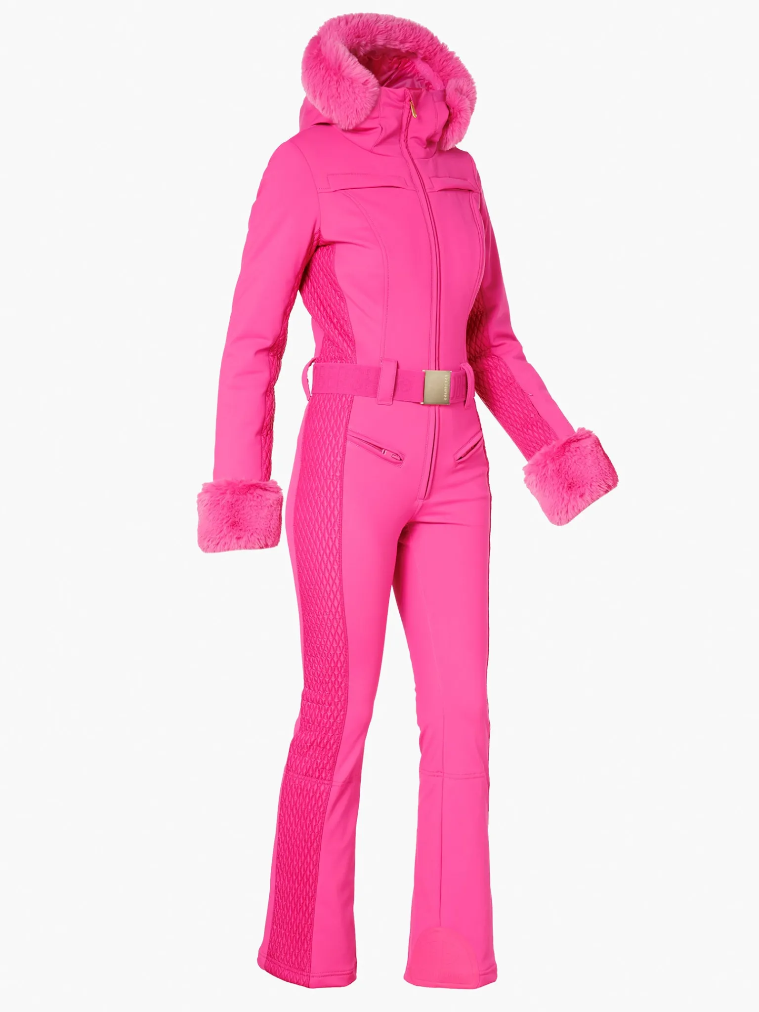 Goldbergh ANGELE FAUX BORDER Ski Suit passion pink New