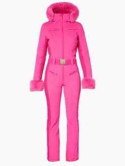Goldbergh ANGELE FAUX BORDER Ski Suit passion pink New