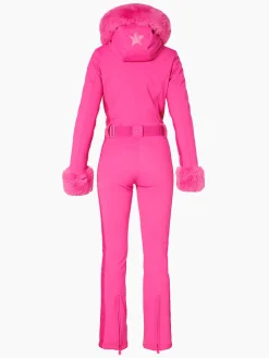Goldbergh ANGELE FAUX BORDER Ski Suit passion pink New
