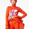 Goldbergh FEMME Long Sleeve Turtleneck Tee orange New