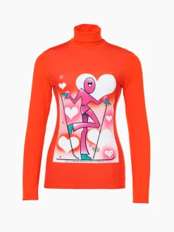 Goldbergh FEMME Long Sleeve Turtleneck Tee orange New