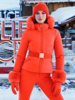 Goldbergh GISELLE FAUX BORDER Ski Jacket orange Shop