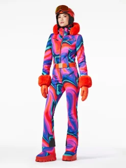 Goldbergh LA FÊTE FAUX BORDER Ski Suit absinthe rainbow New