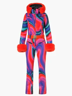 Goldbergh LA FÊTE FAUX BORDER Ski Suit absinthe rainbow New