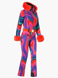 Goldbergh LA FÊTE FAUX BORDER Ski Suit absinthe rainbow New