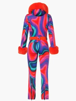 Goldbergh LA FÊTE FAUX BORDER Ski Suit absinthe rainbow New