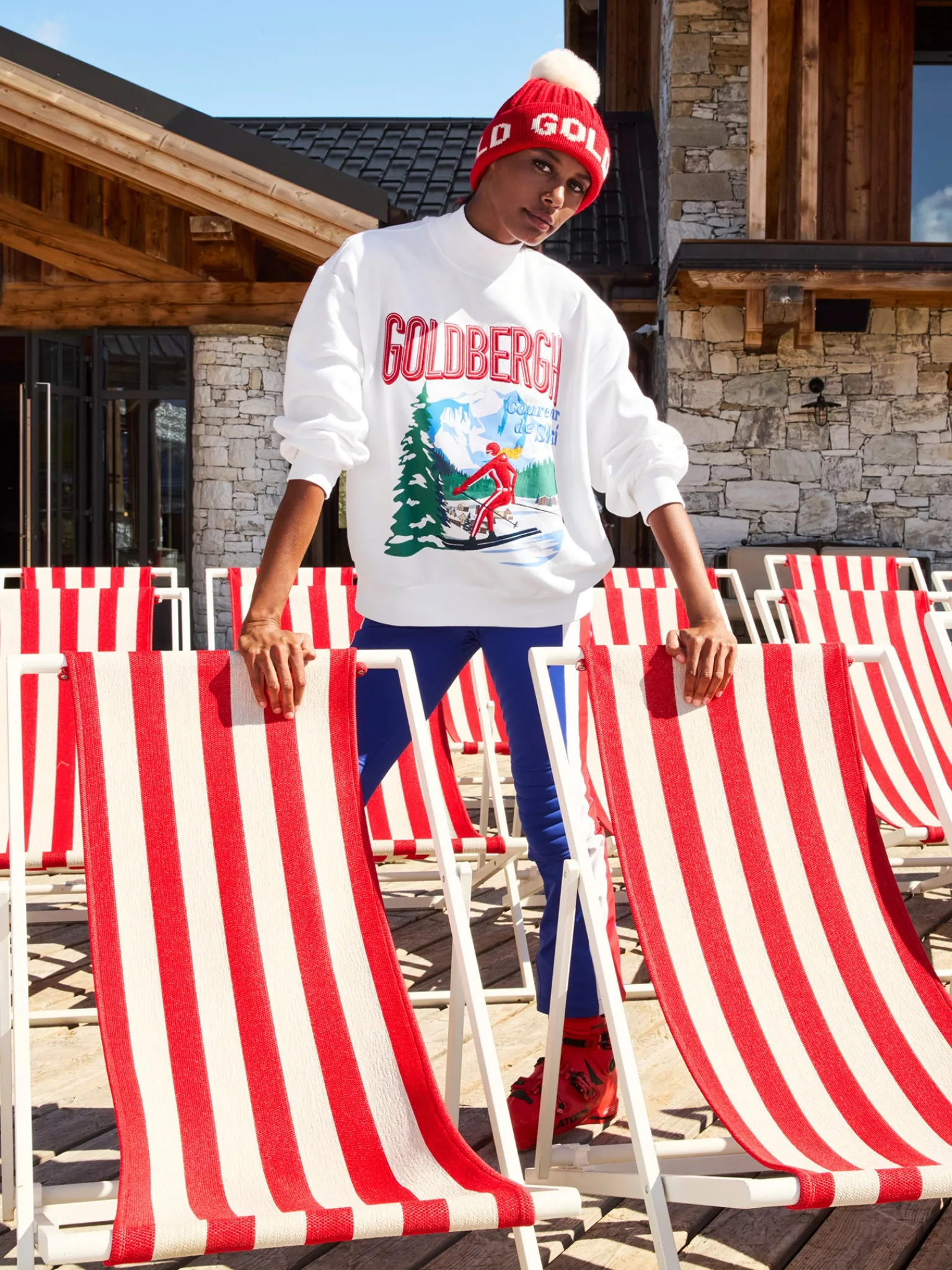 Goldbergh LA MONTAGNE Crew Neck Sweater white Flash Sale