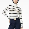 Goldbergh MIMI Long Sleeve Knit Sweater breton stripe cream/blue Flash Sale