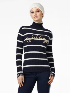 Goldbergh MIMI Long Sleeve Knit Sweater breton stripe blue/cream Fashion