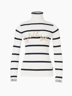 Goldbergh MIMI Long Sleeve Knit Sweater breton stripe cream/blue Flash Sale