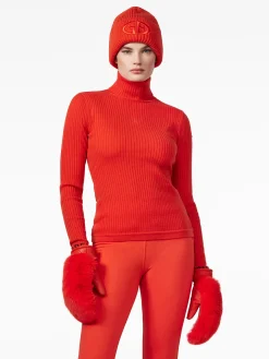 Goldbergh MIRA Long Sleeve Knit Sweater flame Hot